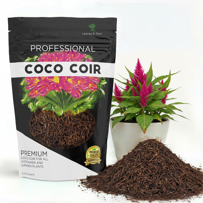 Leaves and Soul professional coco coir 2.2 quarts bag improves root aeration