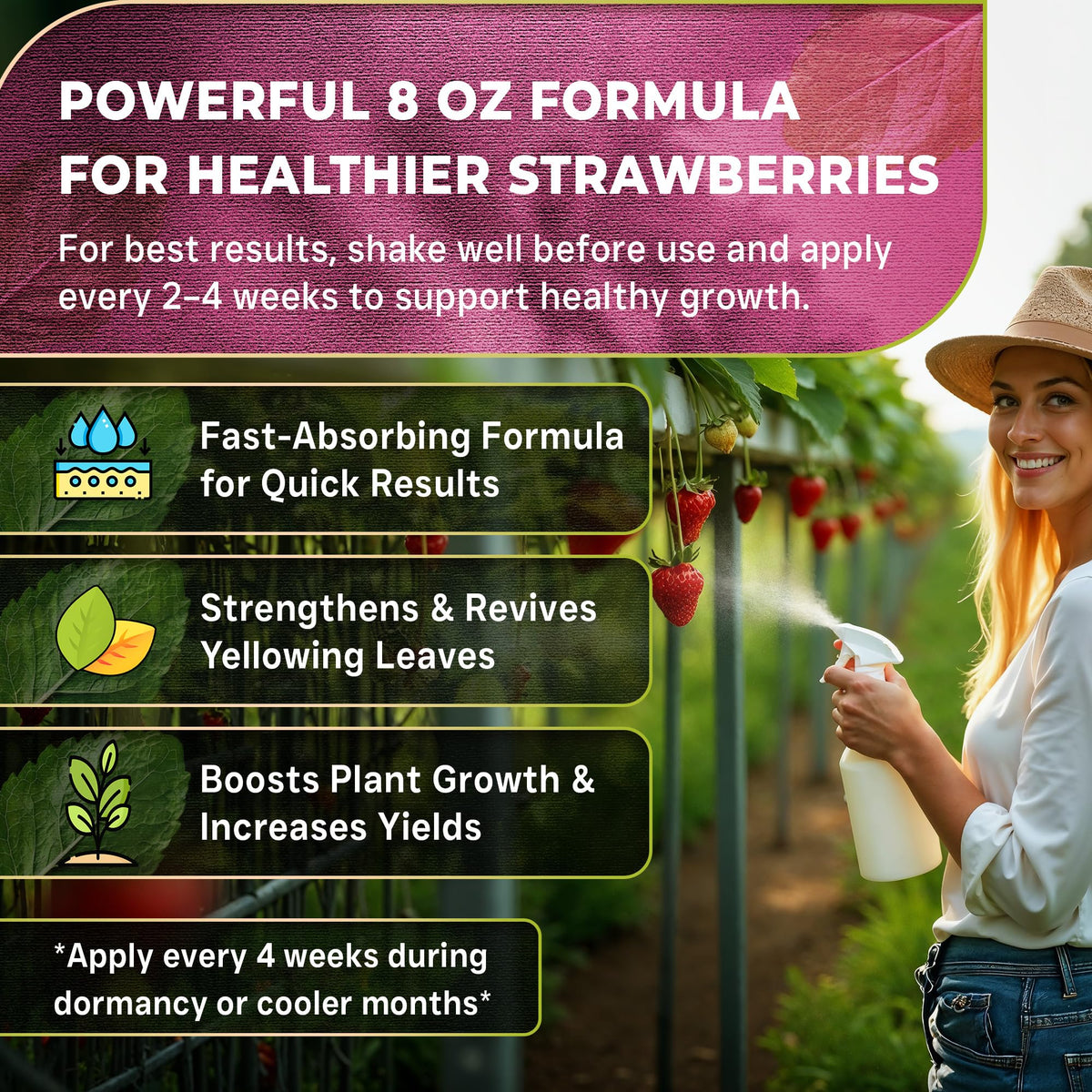 Leaves and Soul strawberry fertilizer dilution in water enables quick root nutrition