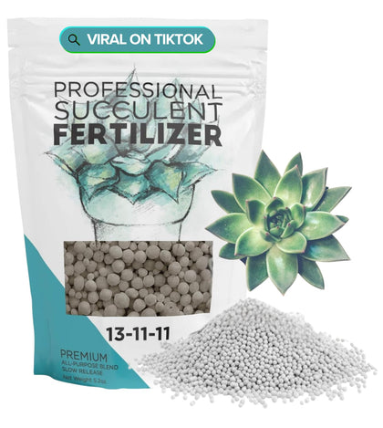 Leaves and Soul succulent fertilizer pellets bag front promote balanced growth.