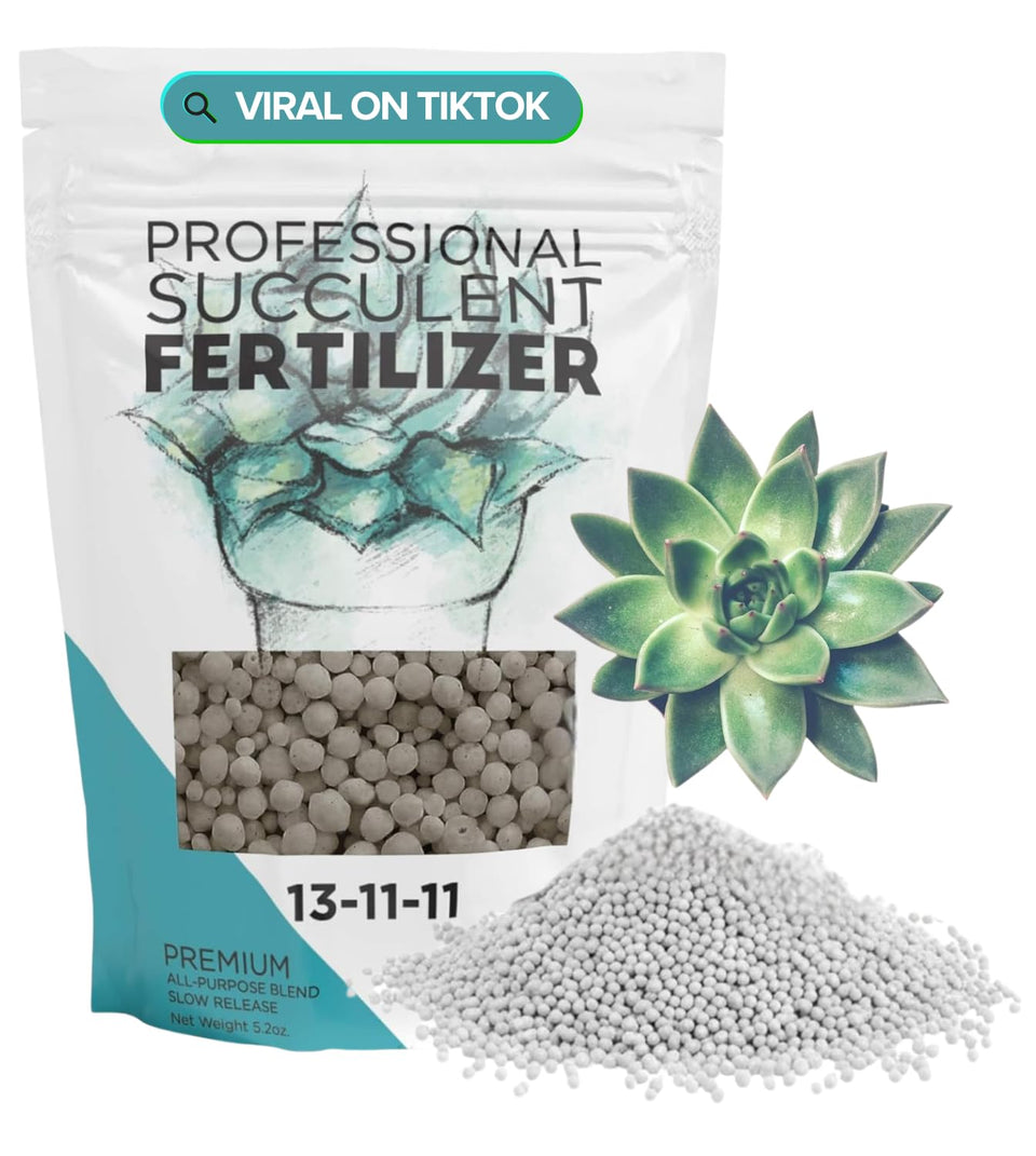 Leaves and Soul succulent fertilizer pellets bag front promote balanced growth.
