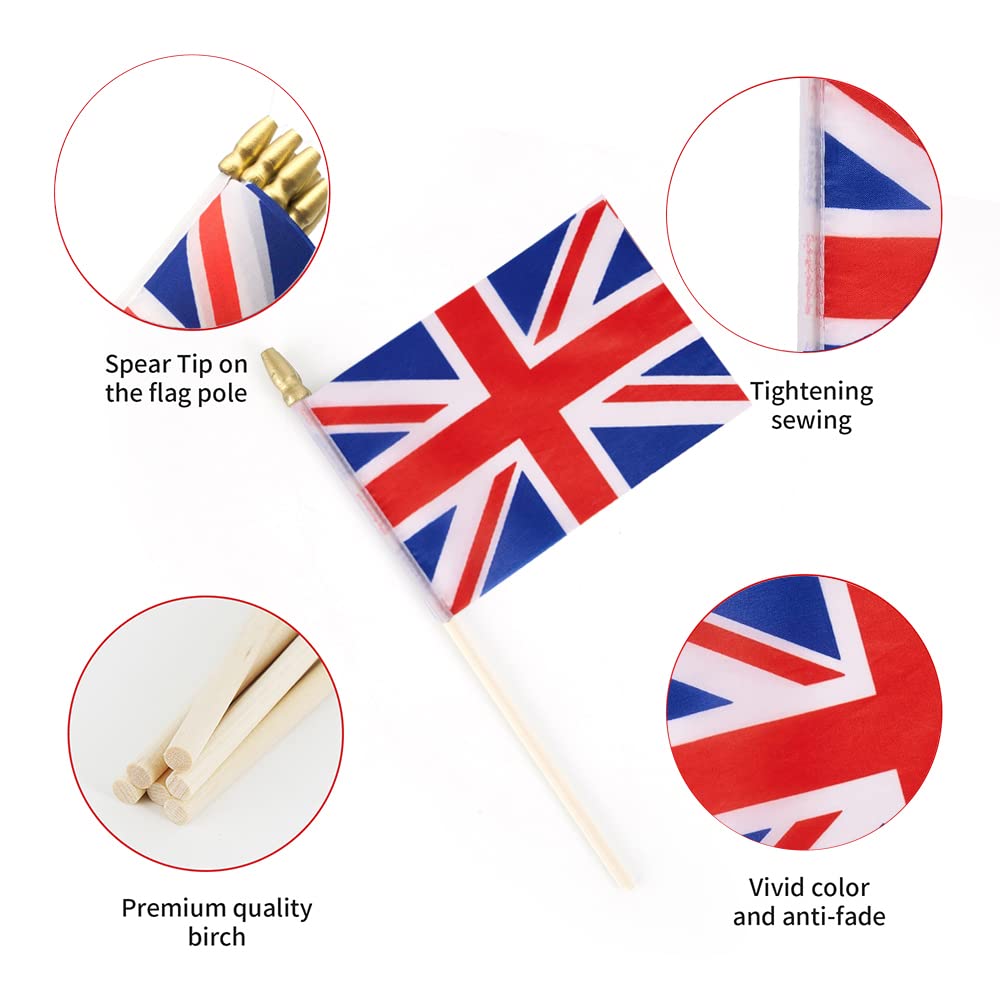 Lebei Union Jack flag in use during a parade or celebration.
