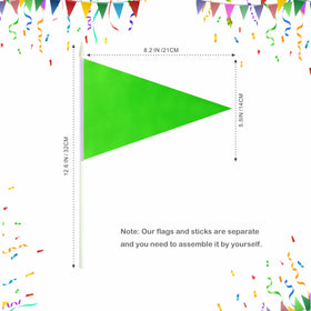 Lebei easy-assemble pennant flags green on sticks for classrooms