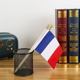 Lebei France flags used as party decor on sticks.