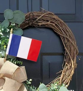 Lebei France flags on sticks arranged for event banners and cues.