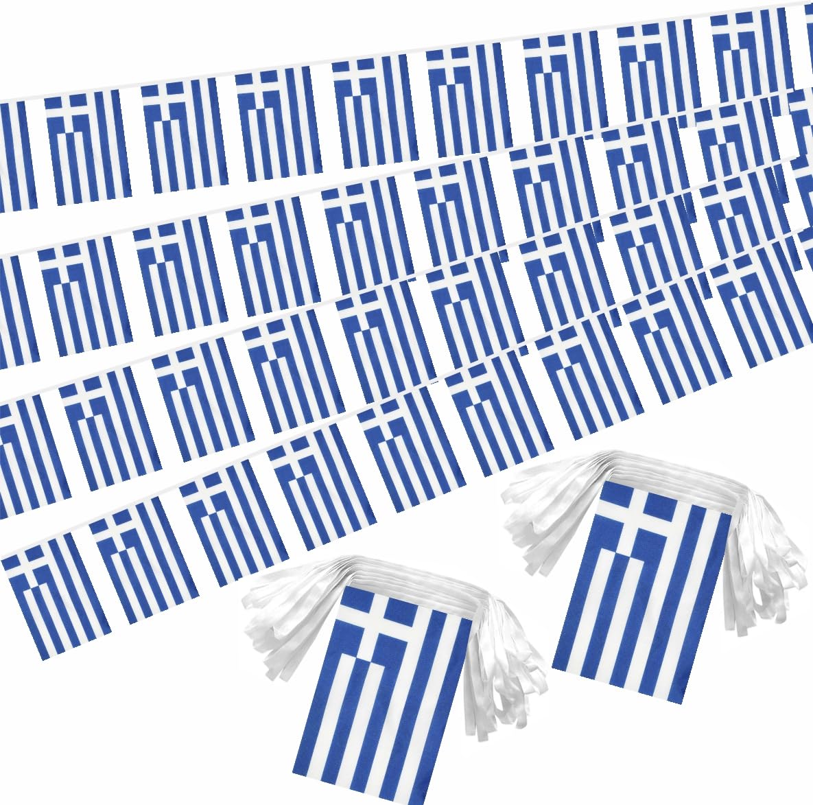 Lebei Greece flag banner two-rope display with fade-resistant colors