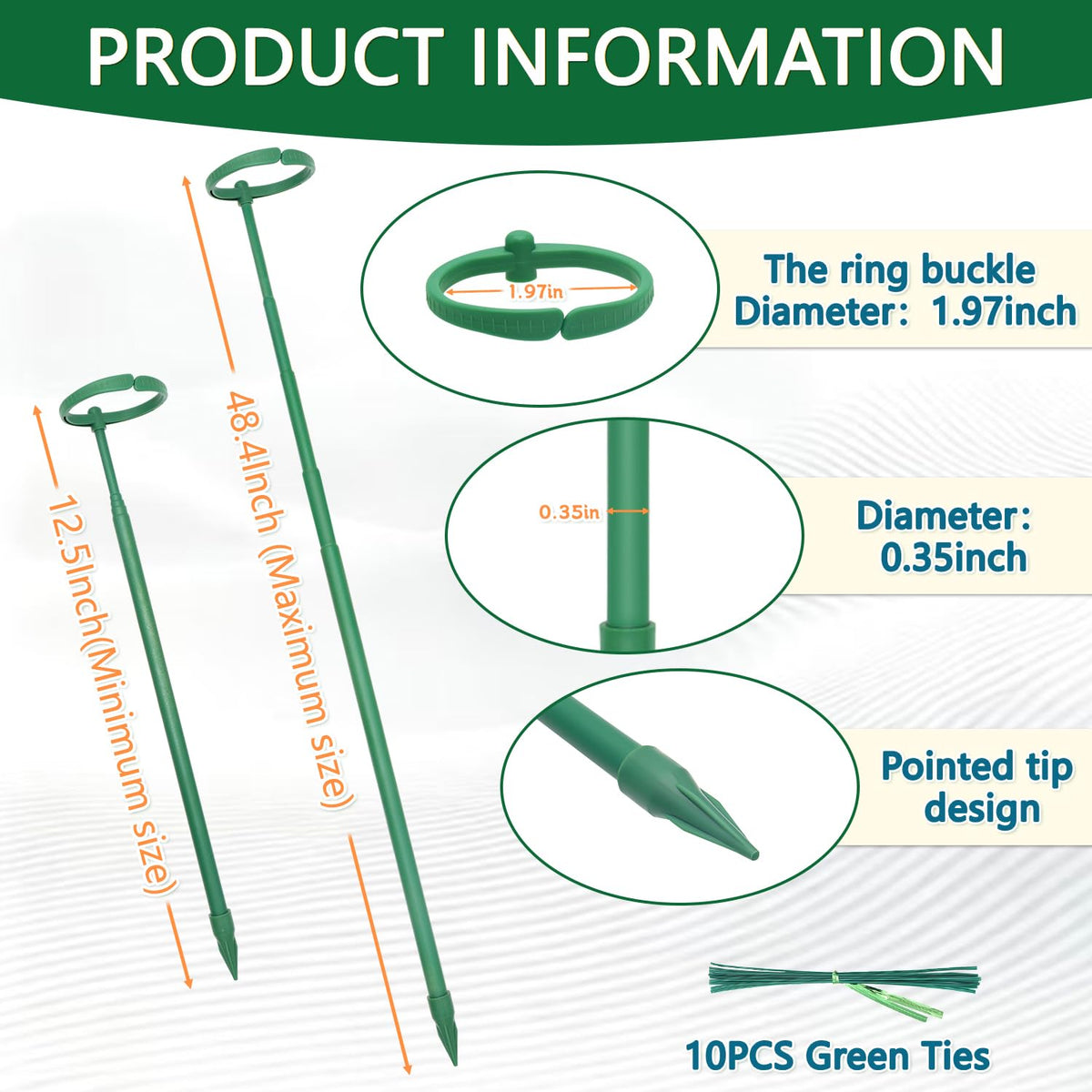 LECAMEBOR stainless steel stake with sharp tip enables easy soil insertion