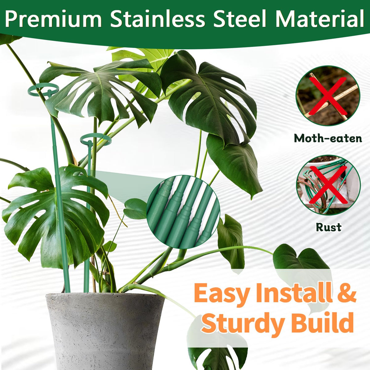 LECAMEBOR rust-resistant core ensures durable indoor garden support