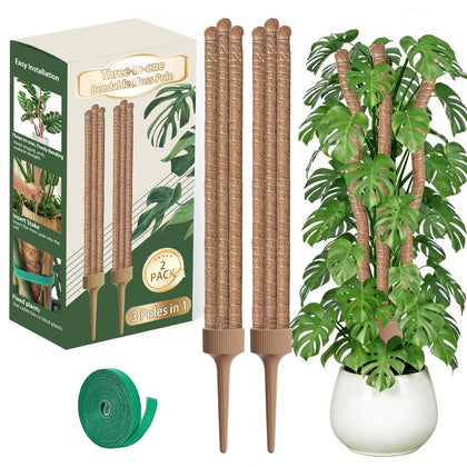 LECAMEBOR 3-in-1 moss poles base provides stable indoor support for climbing plants.