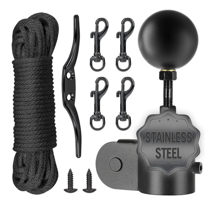 Lechansen ball topper with pulley for 1.6-2 inch flag poles enables smooth deployment