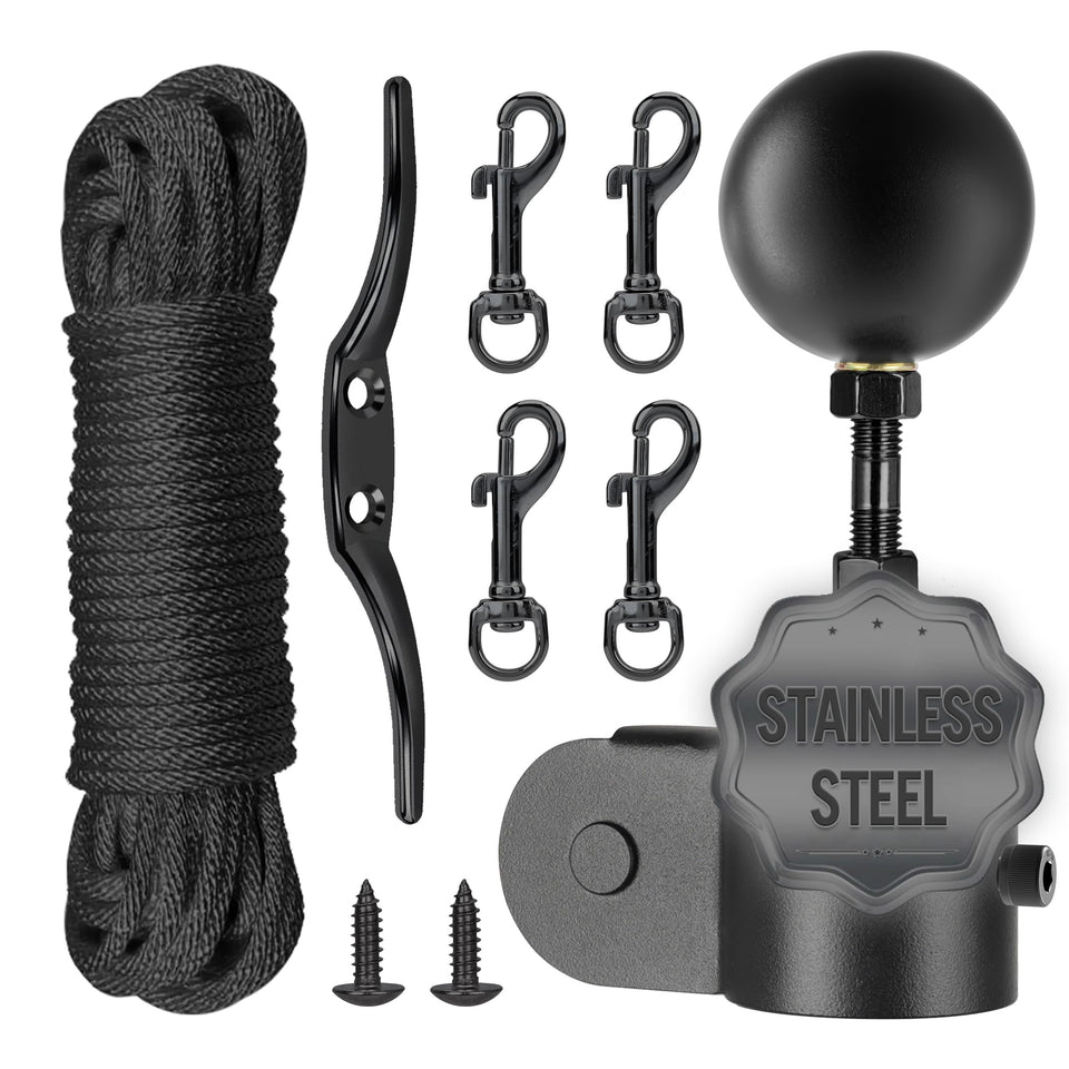Lechansen ball topper with pulley for 1.6-2 inch flag poles enables smooth deployment