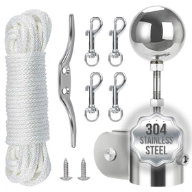 Lechansen ball topper with nylon pulley enables smooth flag deployment