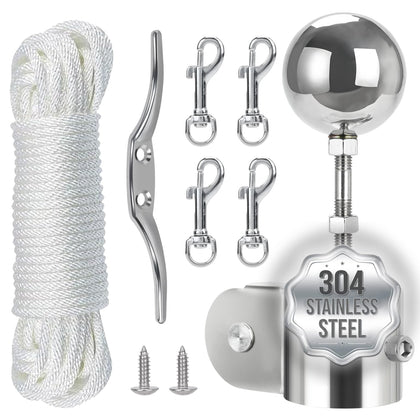 Lechansen ball topper with nylon pulley enables smooth flag deployment
