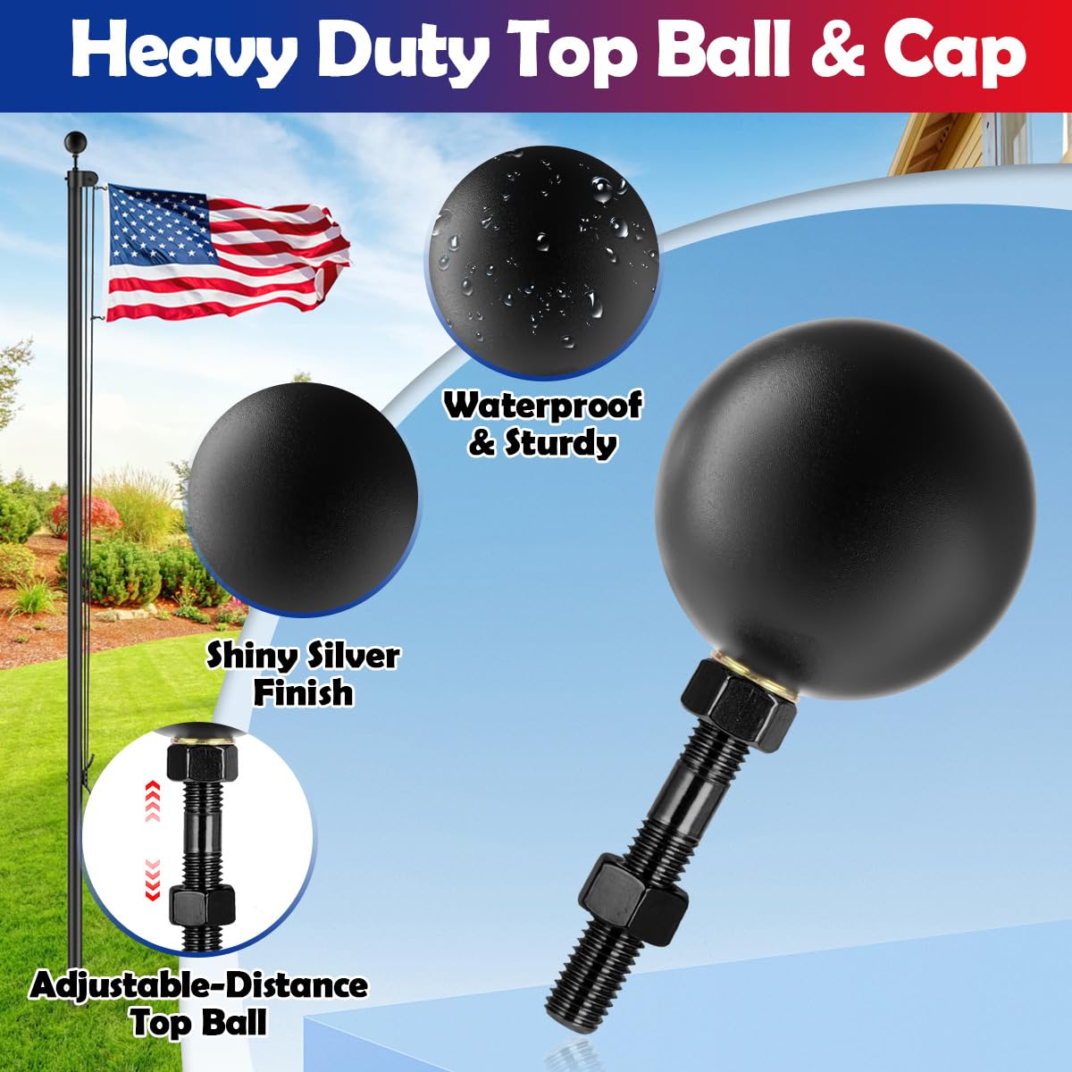 Lechansen four swivel clips rotate freely to prevent flag tangling