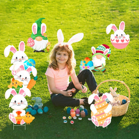 Lecheme Easter display helps create a welcoming lawn or front entry