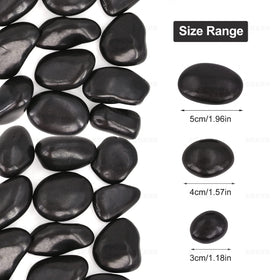 Lechloris polished black river rocks smooth edges suitable for water features.
