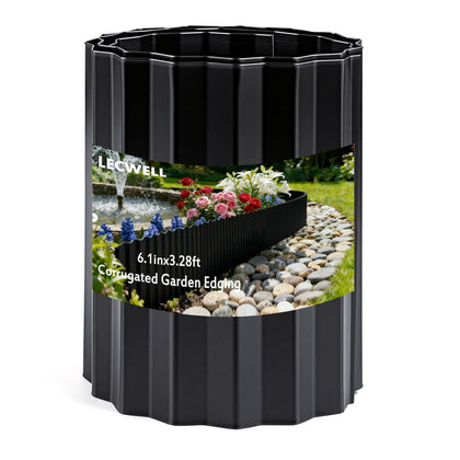 LECWELL corrugated edging defines garden borders with a durable curved border