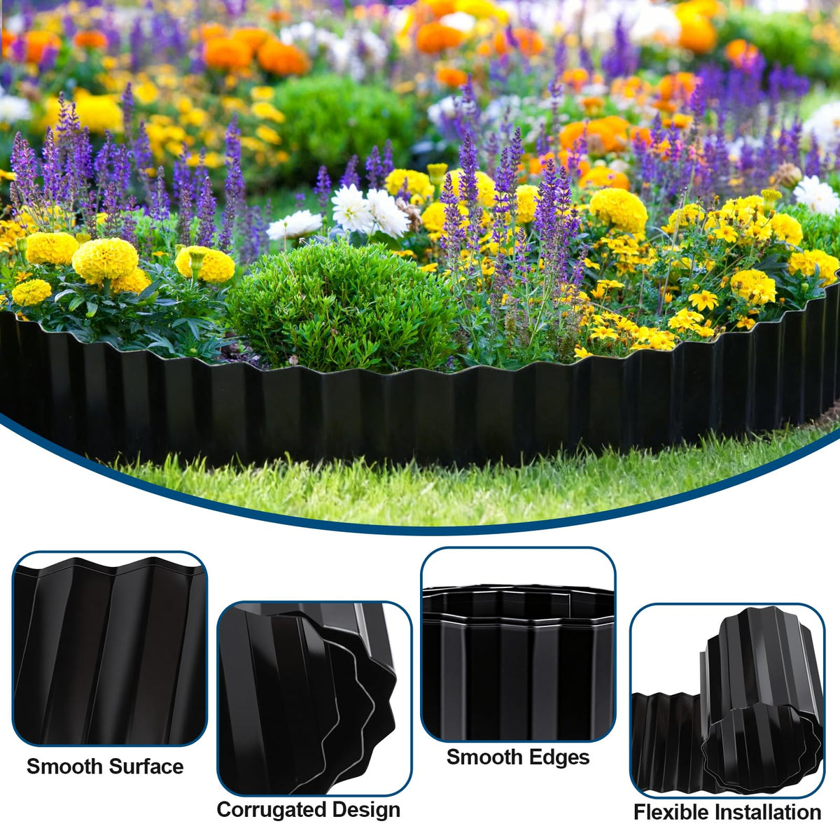 LECWELL easy-install edging demonstrated by pressing into soil