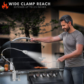 LED Concepts weather-resistant grill light in aluminum withstands outdoor use