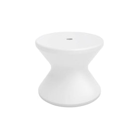 Ledge Lounger white in-pool side table top view with umbrella hole keeps drinks close.