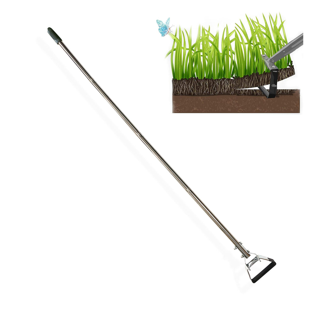 Ledombon stirrup hoe head with reinforced screws ensures sturdy, long-lasting assembly.