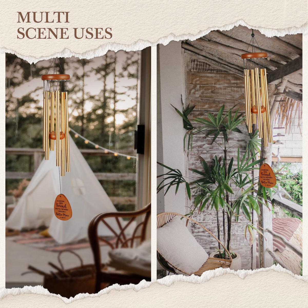 Leebbsin 6-tube aluminum chimes produce clear relaxing tones