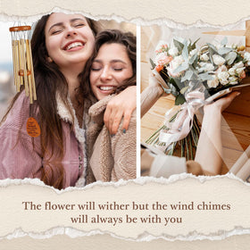 Leebbsin best friend gift wind chime featuring a wooden pendant