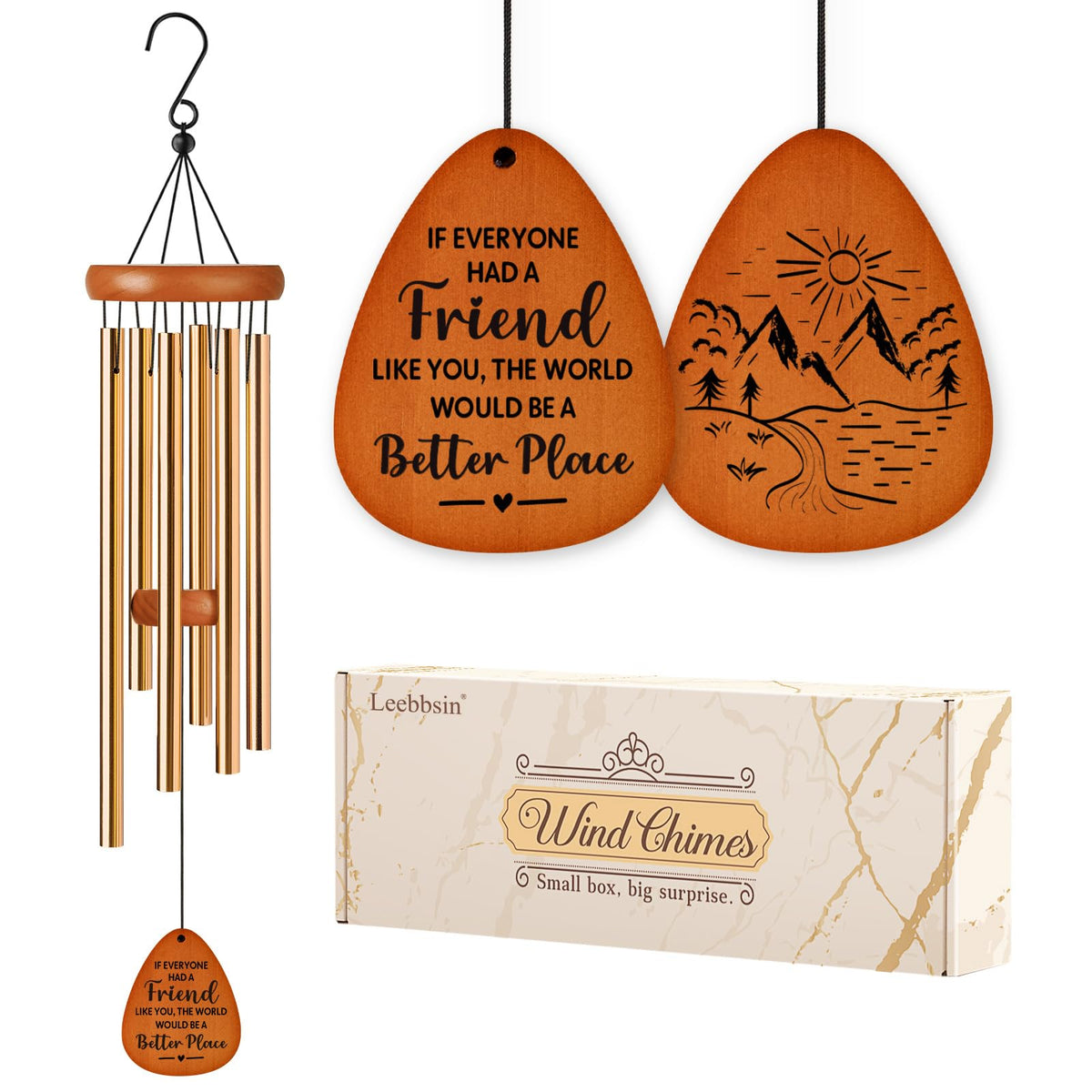 Leebbsin friendship wind chime outdoors with soothing tones for patio ambience
