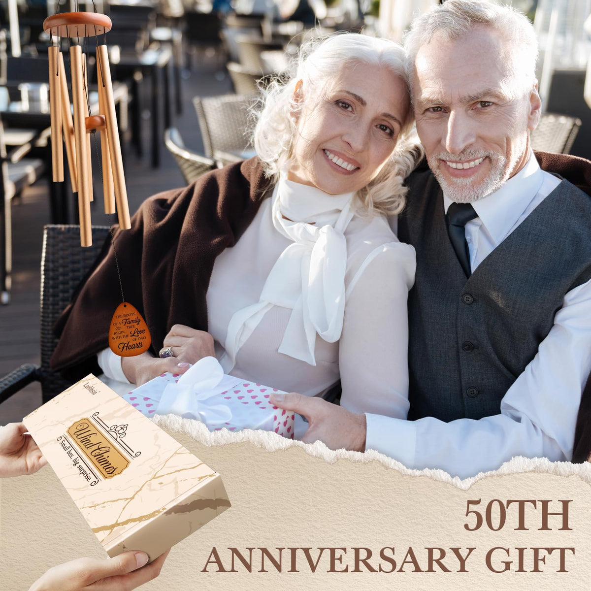 Leebbsin Tree of Love wind sail engraving conveys warm blessings for treasured anniversaries.