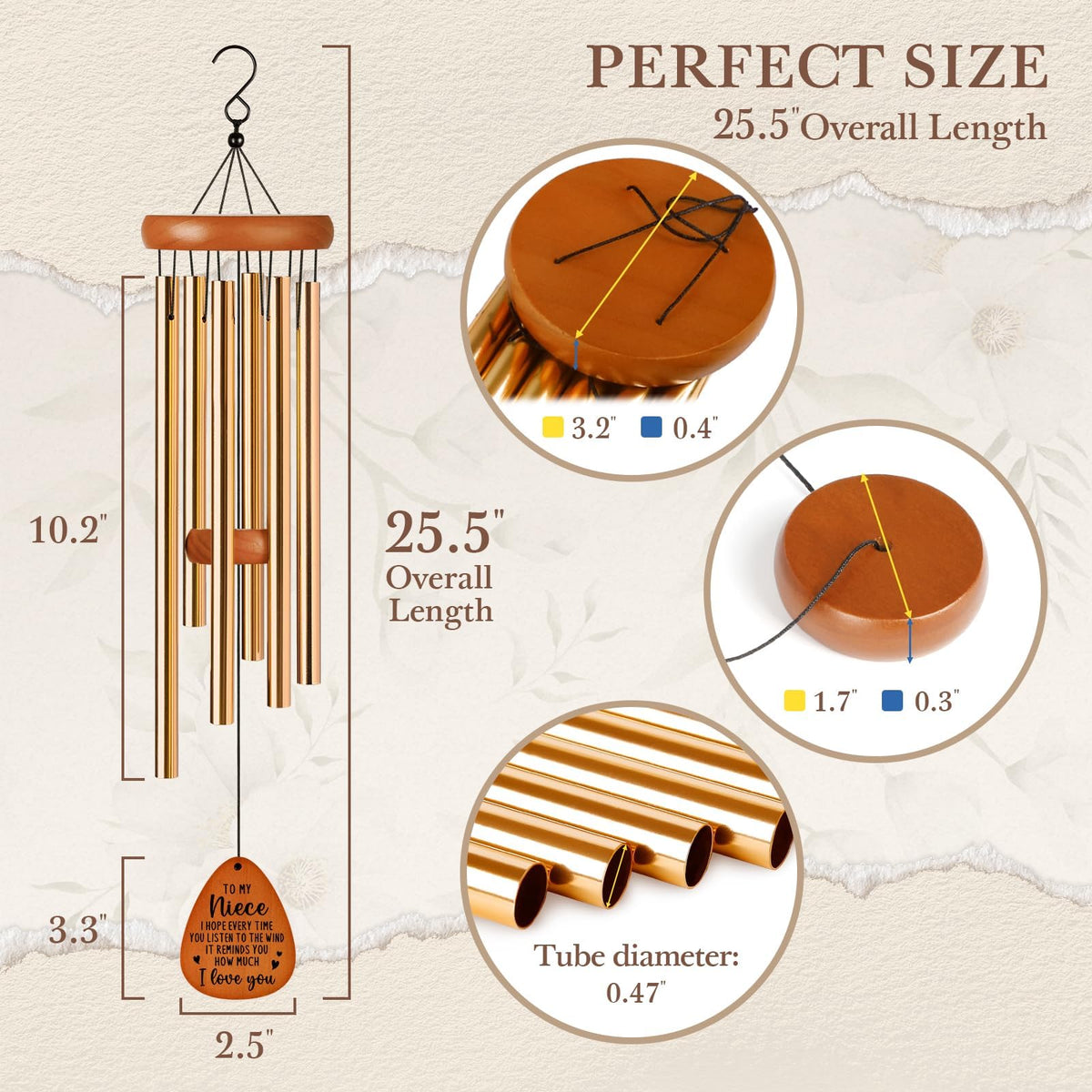 Leebbsin wind chime aluminum tubes are durable and weather-ready