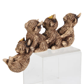 Leekung 4pc Highland Cow set embodies teamwork for versatile display
