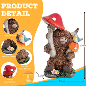 Leekung Highland Cow garden statue, weather-ready resin for year-round charm