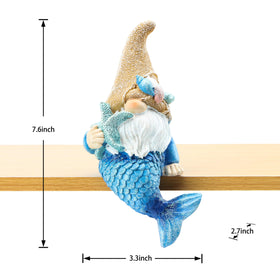 Leekung Mermaid Gnome seated outdoor decor brightens patios and gardens with whimsy.