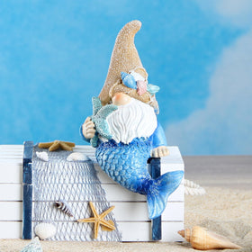 Leekung Mermaid Gnome windowsill decoration adds seaside charm indoors.