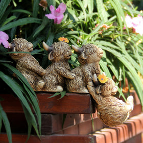 Leekung outdoor garden cow statues for porch boost curb appeal