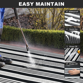 LEEVAN outdoor rug stain-resistant and easy to clean for quick spills