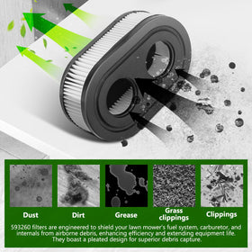 LEFITPA air filter dimensions image shows 4-3/8 x 2-5/8 x 1-1/4 inches.