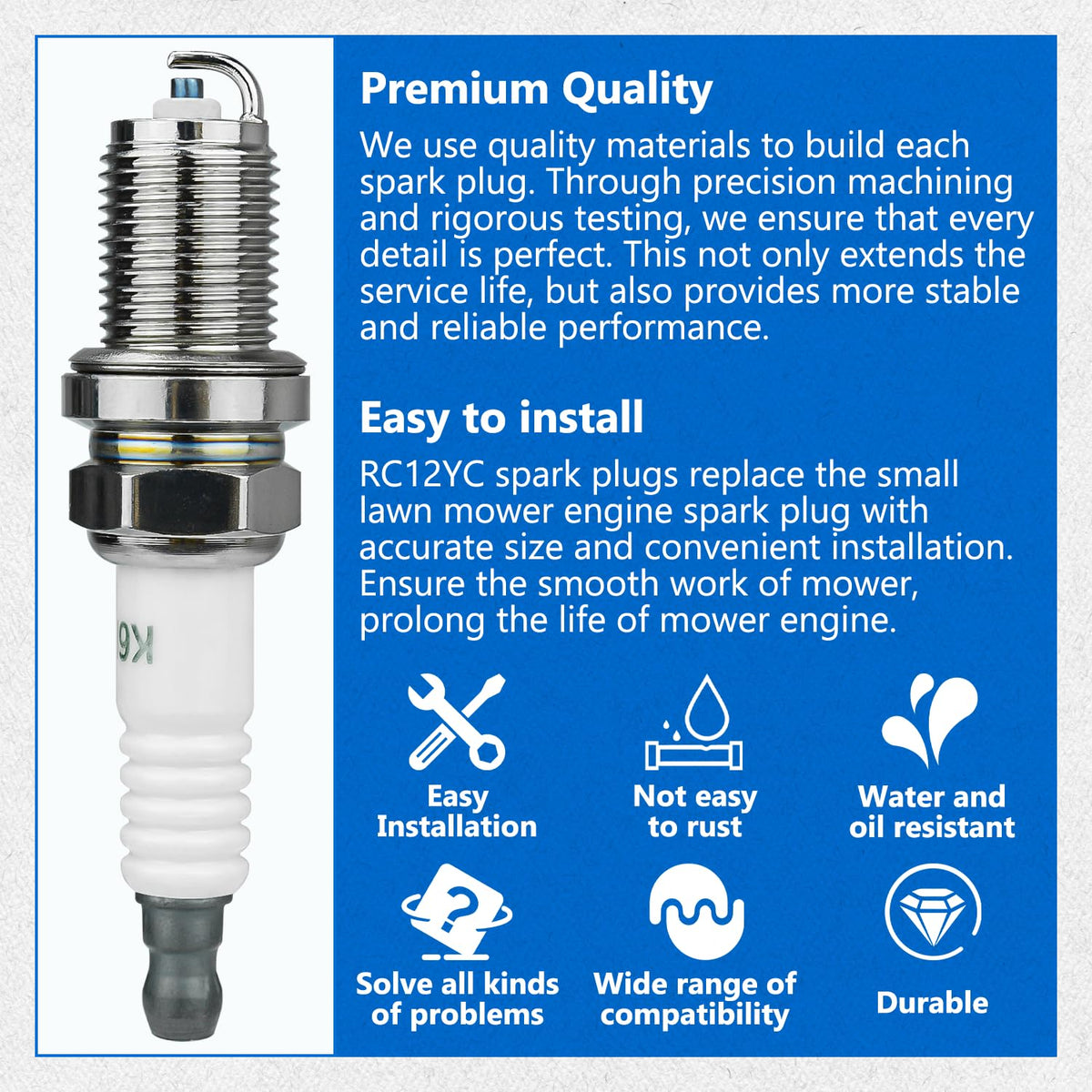 LEFITPA spark plug box displays two-pack and warranty