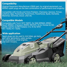 LEFITPA BPR4ES packaging highlights two-plug value for mower maintenance.