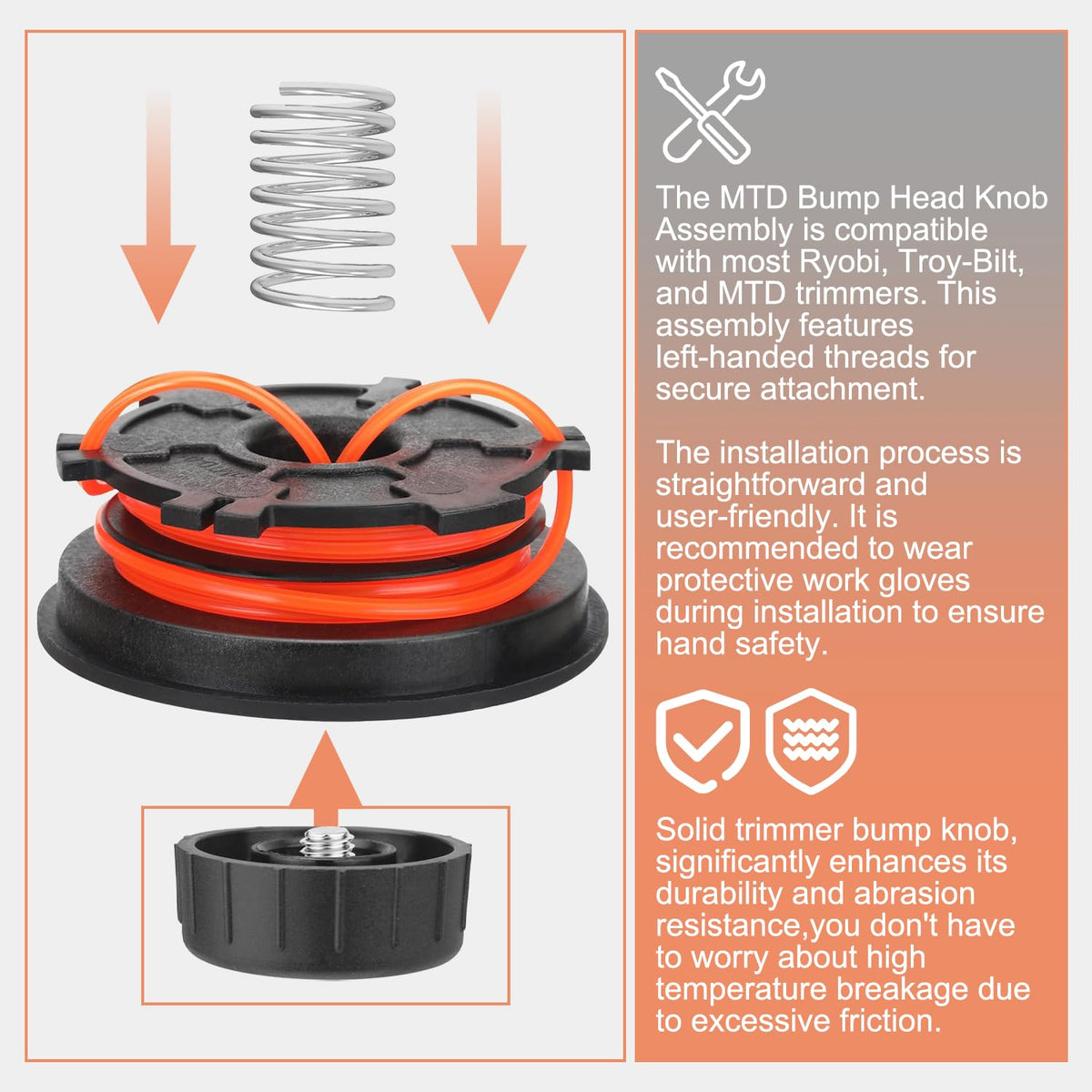 LEFITPA bump knob for Bolens BL150—strong grip and reliable operation.