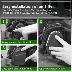 LEFITPA replacement air filter back label shows model 798452 and dimensions.