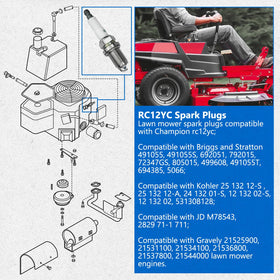 LEFITPA XC12YC spark plug pack compatible with Champion models for smooth engine operation