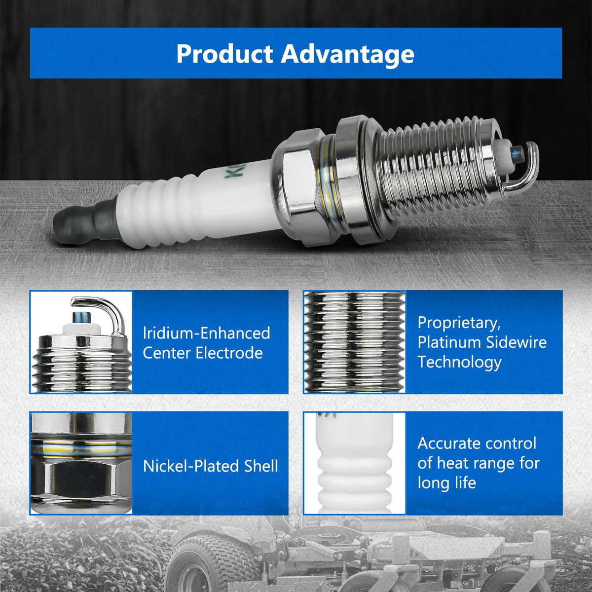 LEFITPA XC12YC spark plug pair provides two plugs for complete service
