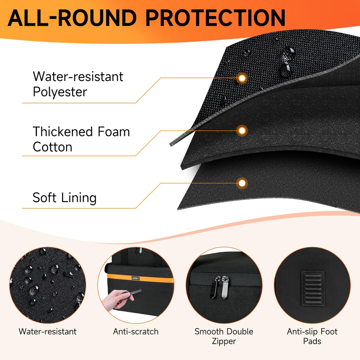 LEFOR·Z carrying case for ECOFLOW Delta 2 with organized interior pockets.