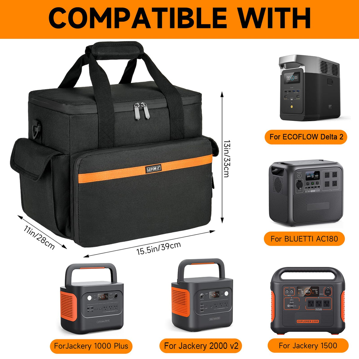 LEFOR·Z carrying case for Jackery 1500 with compact, portable design.