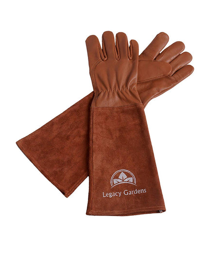 Legacy Gardens leather gloves pruning roses with thorn resistance