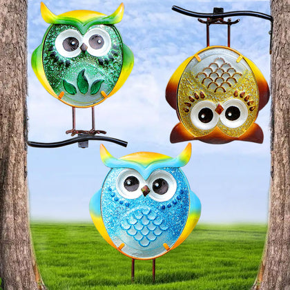 LEGIFO Owl Garden Decor on ground stake, adding whimsical outdoor charm