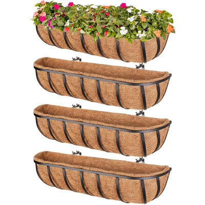Legigo 4-pack 24-inch window boxes ready for railing installation.