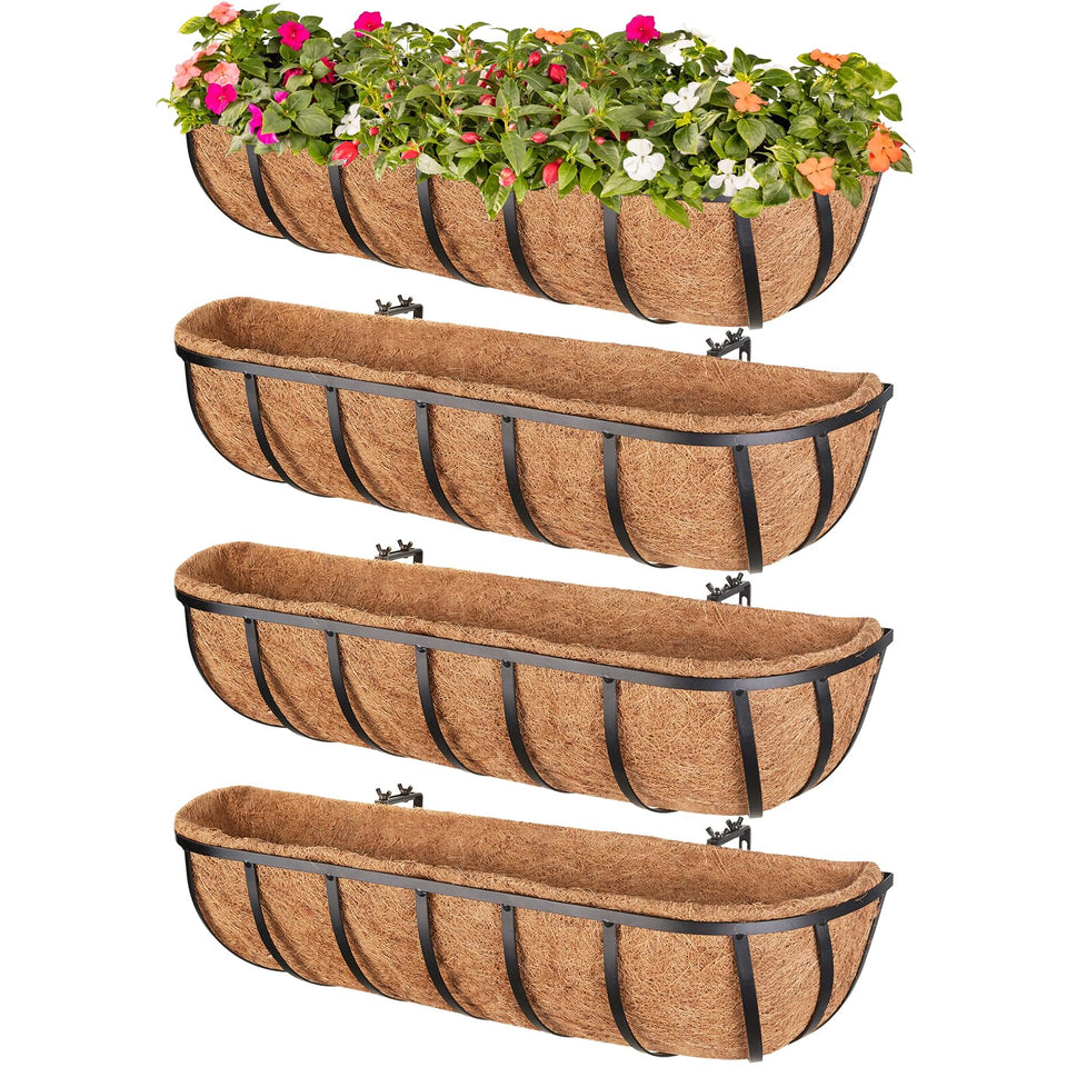 Legigo 4-pack 24-inch window boxes ready for railing installation.