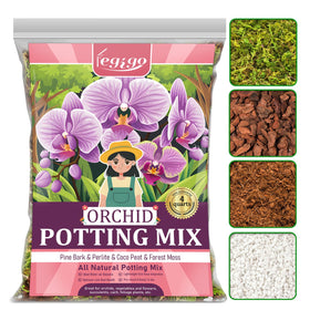 Legigo 4QT orchid potting mix bag open for quick repotting setup