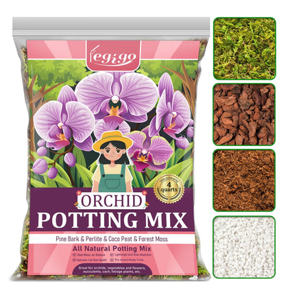 Legigo 4QT orchid potting mix bag open for quick repotting setup